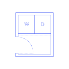 Layouts Laundry Rooms Galley Single Row Two Unit Laundry Room Simple Line Art Svg, Free Vectors File